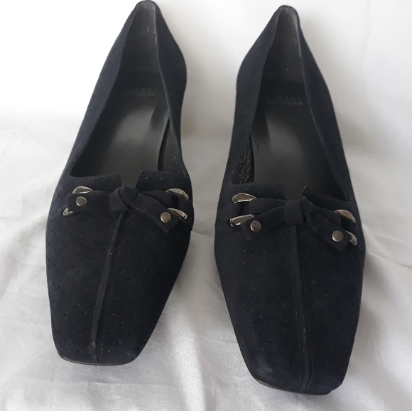 NWOT Stuart Weitzman 10 N Navy Blue Suede Pumps - Picture 5 of 11